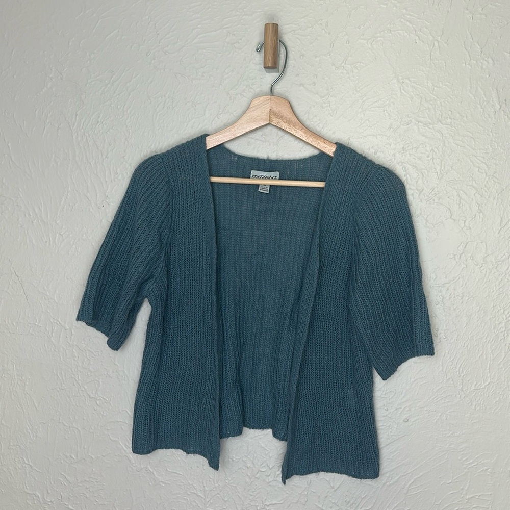Blue crop cardigan